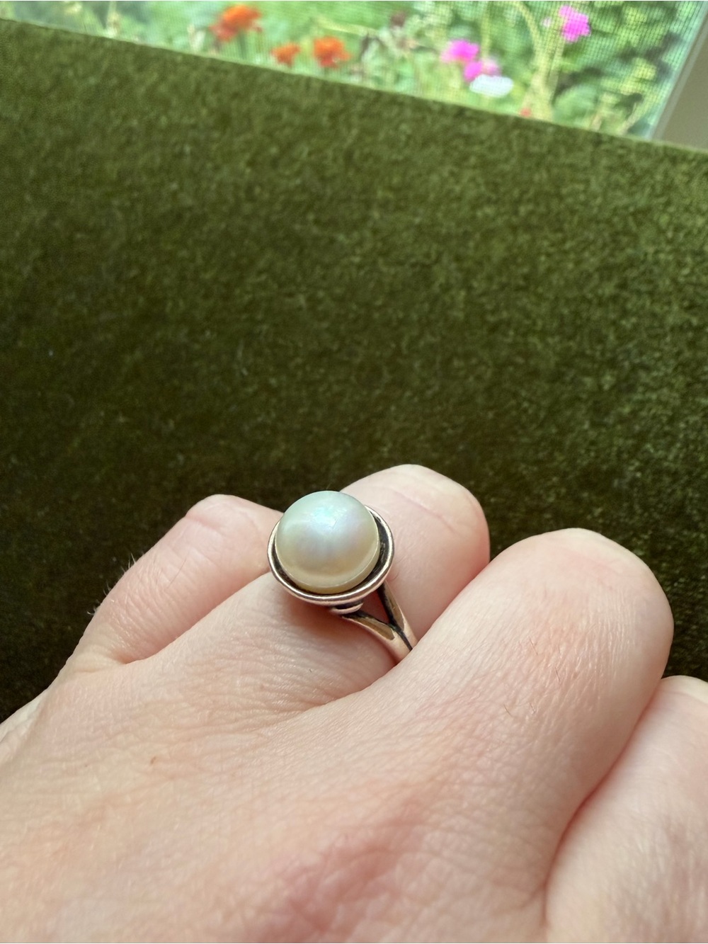 Sterling Silver Pearl Ring